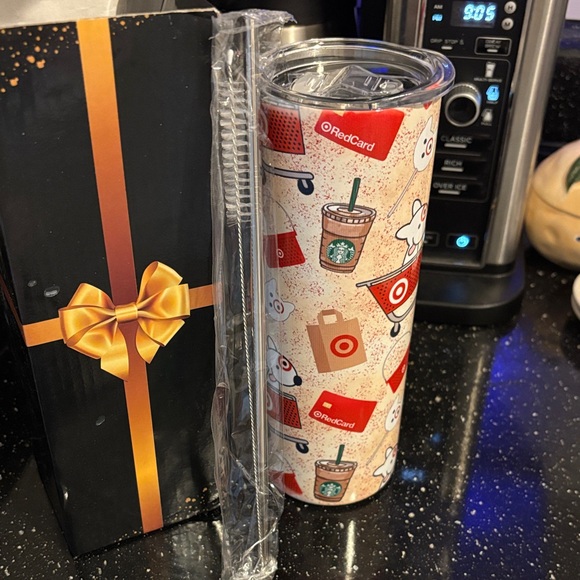 Target Themed Tumbler with Straw - Picture 4 of 4